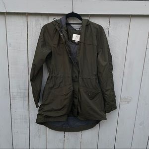 Forest green rain jacket